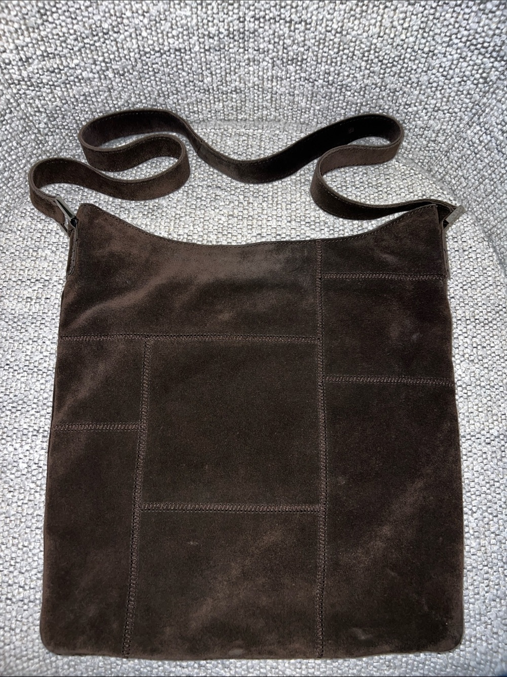 Banana Republic Vintage Brown Suede Patchwork Shoulder Bag